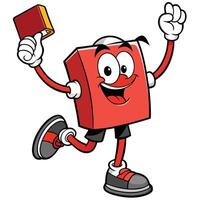book character running with a book vector