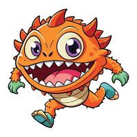 a cartoon monster running with its mouth open vector