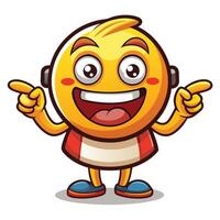 emoticon character with headphones and pointing vector