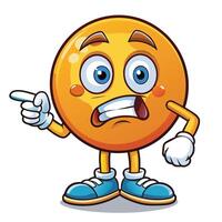 angry emoticon cartoon character pointing at something vector
