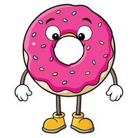 a cartoon donut character with legs and arms vector