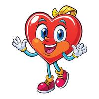 heart mascot character vector