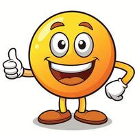 emoticon character showing thumbs up and giving a thumbs up vector