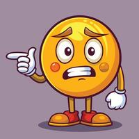 emoticon character with angry expression pointing finger at something vector