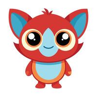 a cartoon character with big eyes and a red and blue body vector