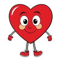 a cartoon heart character with legs and arms vector