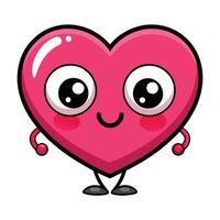 a cartoon heart with big eyes and a smile vector