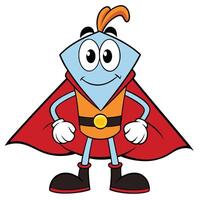 a cartoon character with a cape and red boots vector