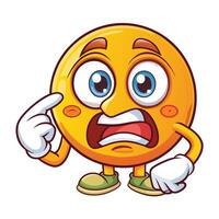 emoticon character with angry expression illustration vector