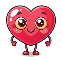 a cartoon heart character with big eyes and a smile vector
