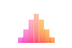 A vibrant audio waveform graphic with varying heights and gradient colors, representing sound frequency levels. png