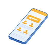 A smartphone displaying a user interface with profiles and a text input field. png