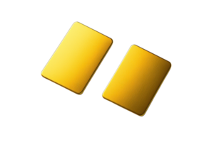 Two golden rectangular bars positioned parallel to each other, showcasing a shiny and polished surface. png