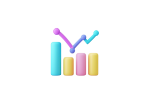 A colorful graph with bars and lines representing data trends and statistics. png