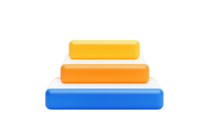 A colorful arrangement of rectangular blocks stacked in a layered design, featuring yellow, orange, and blue colors. png
