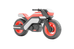 A modern, stylized motorcycle design featuring bold colors and a sleek, compact structure with prominent wheels. png