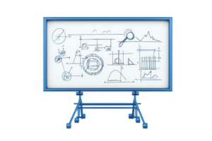 A whiteboard displaying various scientific graphs and diagrams, illustrating concepts in mathematics and engineering. png