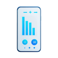 A modern interface featuring a bar graph with adjustable controls for volume or settings. png