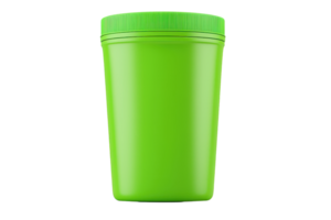 A bright green container with a ridged lid, suitable for storing various items. png