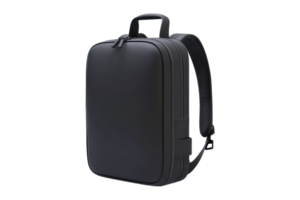 A sleek, modern backpack featuring a structured design and sturdy handle, ideal for carrying personal items or tech accessories. png