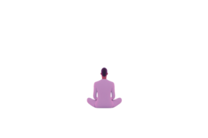 A solitary figure sits in a meditative pose, embodying tranquility and introspection. png