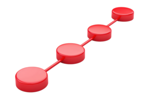 Four red circular objects connected by a line, arranged in a straight line, creating a simple yet striking design. png