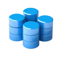 A cluster of glossy blue cylindrical objects stacked in a visually appealing arrangement. png