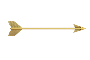 A sleek, golden arrow featuring distinct fletching, designed for precision and speed. png