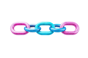 A vibrant, colorful chain featuring alternating pink and blue links, showcasing a modern design. png