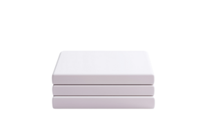 A set of three stacked white rectangular boxes, uniform in size and shape. png