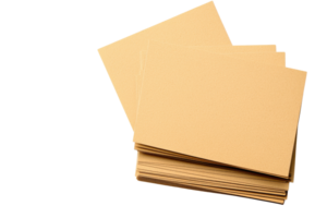 A stack of yellow sheets of paper arranged in a neat pile, showcasing a smooth surface and a uniform color. png
