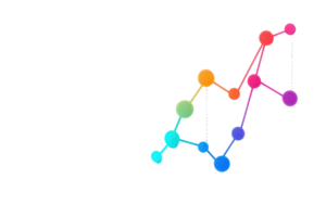 A colorful line graph depicting data trends with varying colored dots representing data points. png