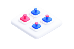 A square control panel featuring four colorful buttons arranged in a grid, designed for user interaction. png