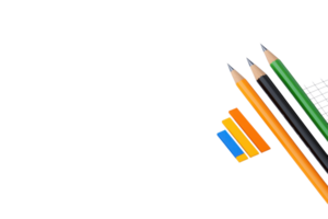 Three colored pencils and a set of bars in various hues, arranged to create a visually appealing composition. png