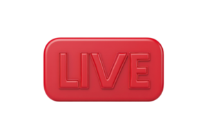 A bold red button with the word LIVE prominently displayed in uppercase letters. png