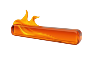 A bright orange tube with flames at one end, creating an impression of heat or combustion. png