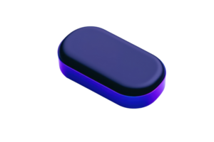 A sleek, oval-shaped object with a smooth surface and glowing edges, showcasing a modern design in shades of dark blue and purple. png