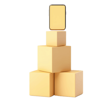 en stack av gul kuber med en rektangulär objekt på topp, skapande en visuellt lockande arrangemang. png