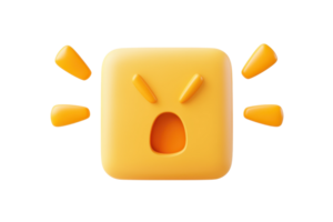 A bright yellow square with an expressive face, featuring an open mouth and raised eyebrows, conveying a sense of excitement or surprise. png