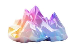 Colorful abstract polygonal crystal artwork with vibrant shades and intricate geometric design, ideal for modern and digital aesthetic concepts. png