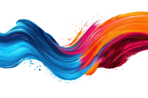 Dynamic wave of vibrant colors flowing in a lively abstract pattern, showcasing creativity and artistic expression in a vivid display. png