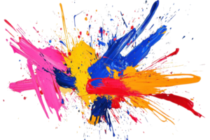 Vibrant abstract paint splatter with bold colors. Perfect for creative design backgrounds and artistic expressions. Eye-catching and dynamic. png