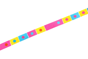 Vibrant geometric pattern featuring colorful circles and squares on a diagonal strip. Perfect for design and craft projects. png