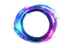 Vibrant circular motion with neon colors representing energy and dynamic flow. Perfect for creative backgrounds and abstract designs. png