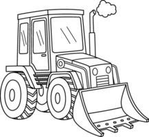 Construction Loader Isolated Coloring Page vector