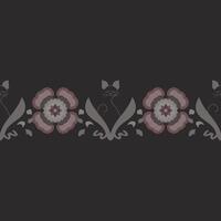 Seamless pattern. Relaxed cat meditating and flower. vector
