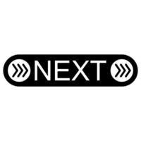 Black Button with White NEXT and Arrows vector