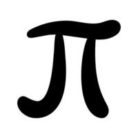 Handwritten symbol Pi, Number pi mathematical constant vector
