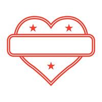 Stamp with frame for declaration love form red heart stars vector