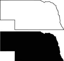 Nebraska state U.S. map outline and silhouette icon design vector